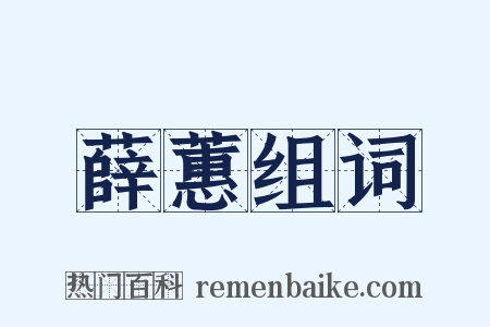 薛蕙组词是什么意思的图片